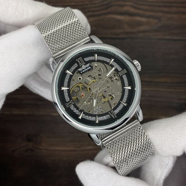 Фото Forsining 8173 All Black-Silver Leather, артикул 1059-0221 &mdash; інтернет-магазин Rayup