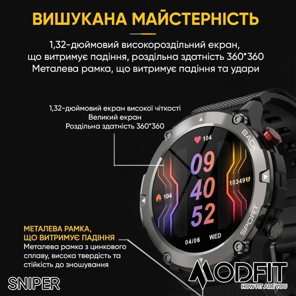 Фото Modfit Sniper Black-Silver 36 мм., артикул 1077-0217 &mdash; інтернет-магазин Rayup