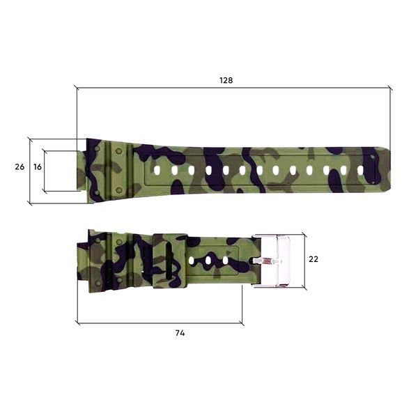 Фото Ремінець для годинника Skmei 1628CMGN Camo Green, артикул 1051-0659 &mdash; интернет-магазин Rayup
