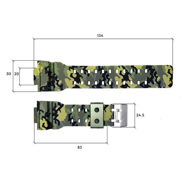 Фото Ремінець для годинника Skmei 1688CMGN Camo Green, артикул 1051-0546 &mdash; интернет-магазин Rayup